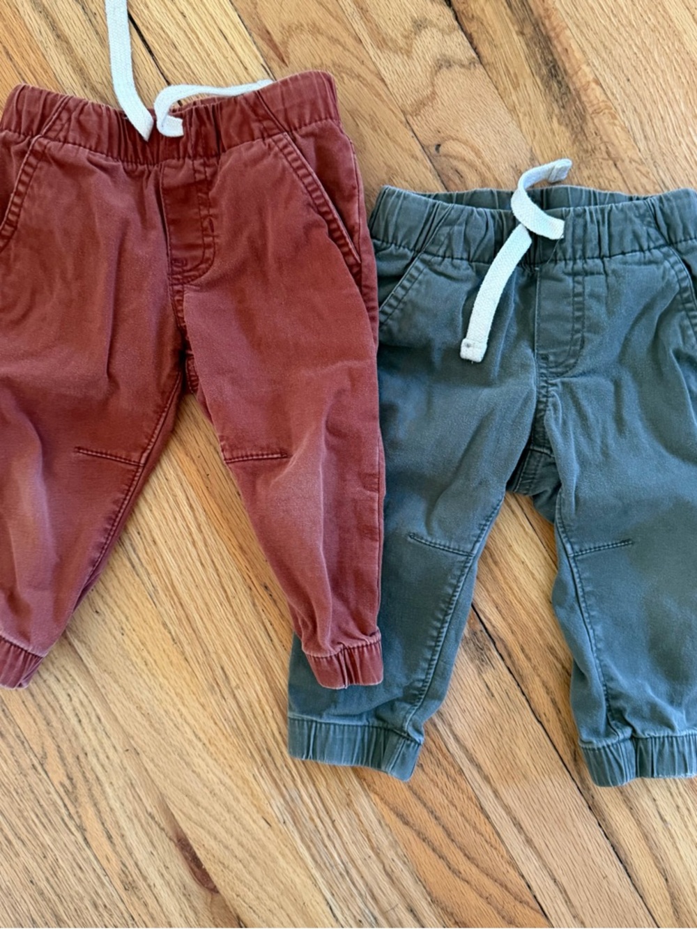 Cat & Jack Pull-On Joggers in Rust Red and Olive Green
